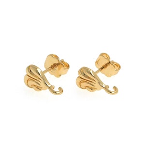 18 kt gold filled steekoorbellen, eenvoudige stijl drie hartoorbellen, hartoorbellen, liefdesoorbellen, emaille bedel, 12,4 x 7,5 x 2,5 mm