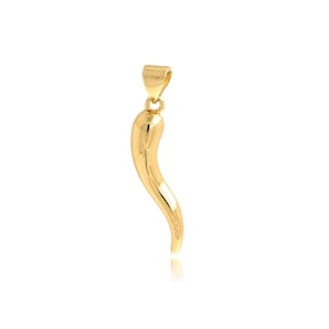 Gold Chili Pendant, 18K Gold Filled Vegetable Pendant,Dainty Pentacle Pendant, Chili Charm,DIY Jewelry Supplies, 30.2x6.5x4.4mm