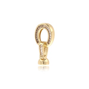 Micropavé CZ Necklace Clasp, Spring Clasp, 18K Gold Filled Bracelet Clasp,DIY Jewelry Making Accessories,26.7x13.5x7mm
