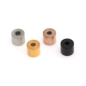 10 pcs Large Hole Cylindrical beads,Barrel beads,18K Gold Filled Round Spacer Beads,DIY Bracelet Necklace Supplies,6.8x6mm