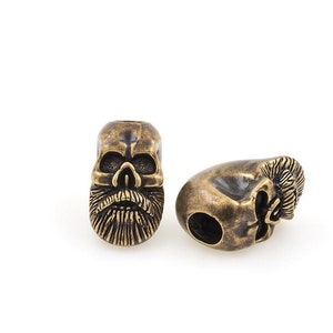 18K Gold Filled Bald Skull Spacer Bead,Antique Viking Skull Beads,Bald Skull with Beard Spacer Bead,DIY Jewelry Supplies,20.5*12.5*15mm