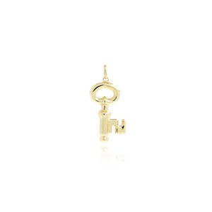 Gouden sleutelbedel, sleutelornament, sierlijke sleutelhanger, sleutelhanger, 18K gold filled sleutelketting, doe-het-zelf sieradenbenodigdheden, 64 x 25 x 5 mm