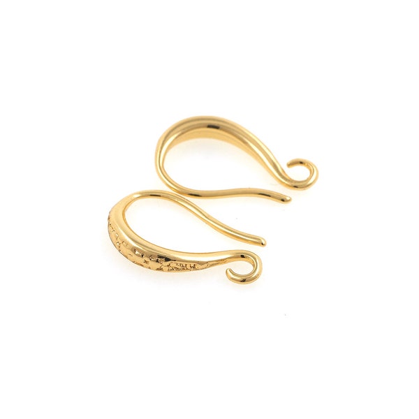 18K Gold Filled Thin Earrings, Line Ear Hooks, U-Shaped Ear Hooks, Pierced Earrings, Curved Earrings，DIY Jewelry Making Supplies，14.8mm