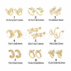 Flower Earrings, Bone Clip Earrings, Micro Pavé CZ Plant Earrings, 18K Gold Filled Animal Earrings, Cartilage Clip Earrings, Gift for Her,