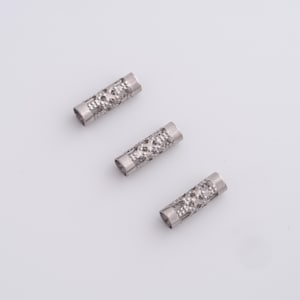 30 Stück Edelstahl Zylinderperlen,Bar Spacer Perlen,Tube Spacer Perlen,DIY Armband Halskettenzubehör,12 x 4 mm
