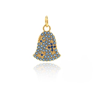 18K Gold Filled Bell Pendant, Micropavé CZ Bell Charm, Bell Necklace,Christmas Gift,Gift For Her,DIY Jewelry Supplies,18.7*12.2*1.9mm