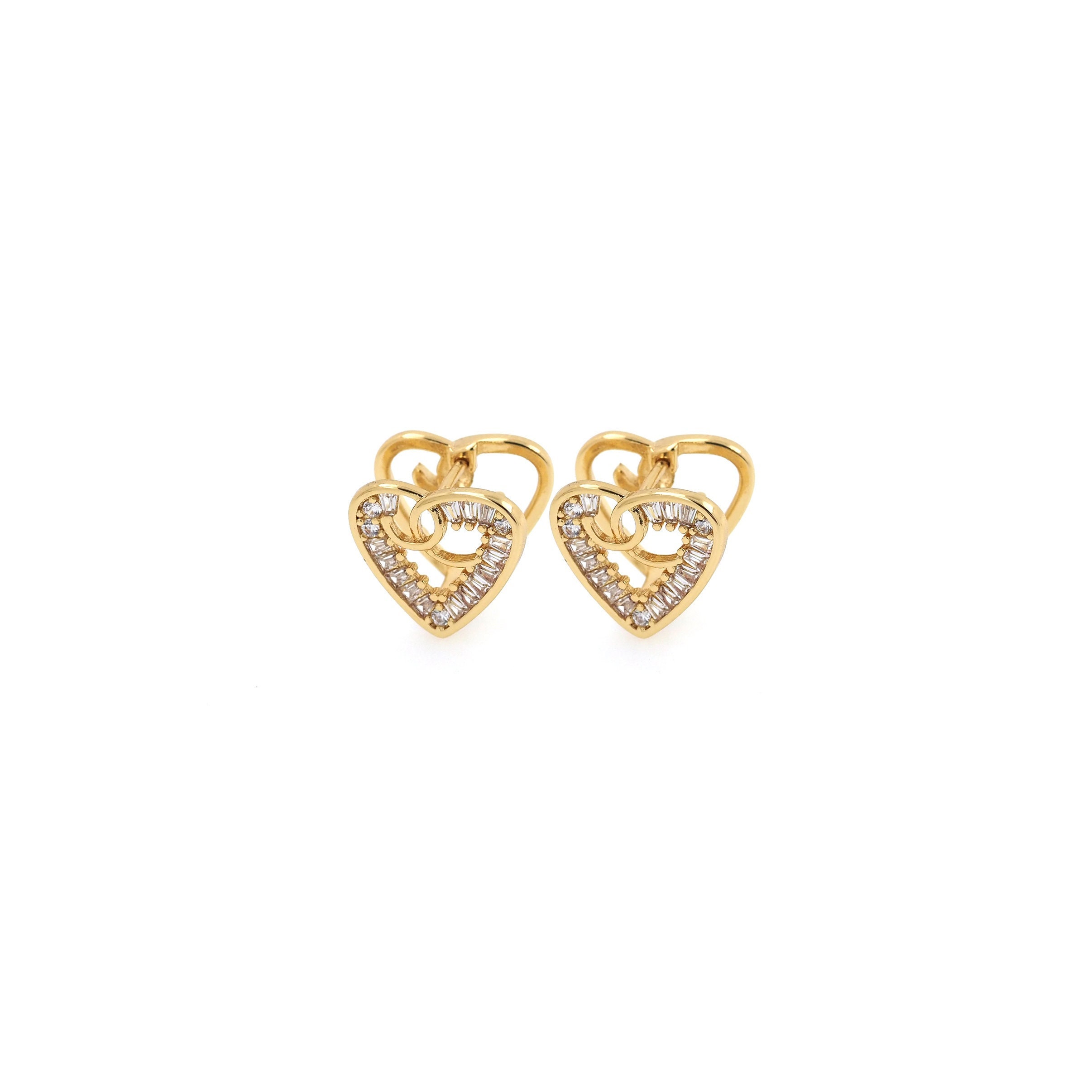 [Golden dew] 18K Gold☆GD love and heart Earrings The Olivia Double Heart Earrings – Danielle Jonas