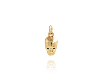 18K Gold Human Skull Spacer Beads,Skull Jewelry Beads,Micro pavé CZ Skull Spacer Beads,Skull Charm,DIY Jewelry Supplies,13x5.6x3.7mm