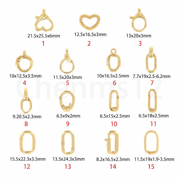 Cierre de alpinismo chapado en oro de 18 quilates, cierre de oro, cierre de presión, cierre ovalado, cierre de resorte, accesorios de joyería DIY