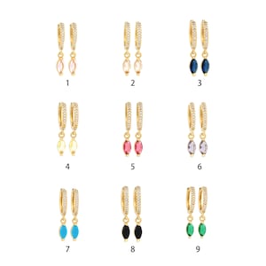 Orecchini ovali riempiti in oro 18 carati, orecchini in zirconi a goccia, orecchini pendenti con micro pavé CZ, orecchini pendenti, orecchini Boho, forniture di gioielli fai da te, 24x13mm