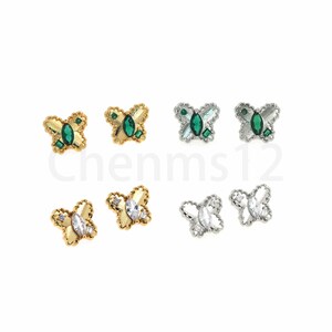 1 Paar, Micropavé CZ Schmetterling Charm, 18K Gold Filled Runde Ohrringe, Schmetterling Ohrringe, Insekte Ohrringe, 14.7x15.3x13mm