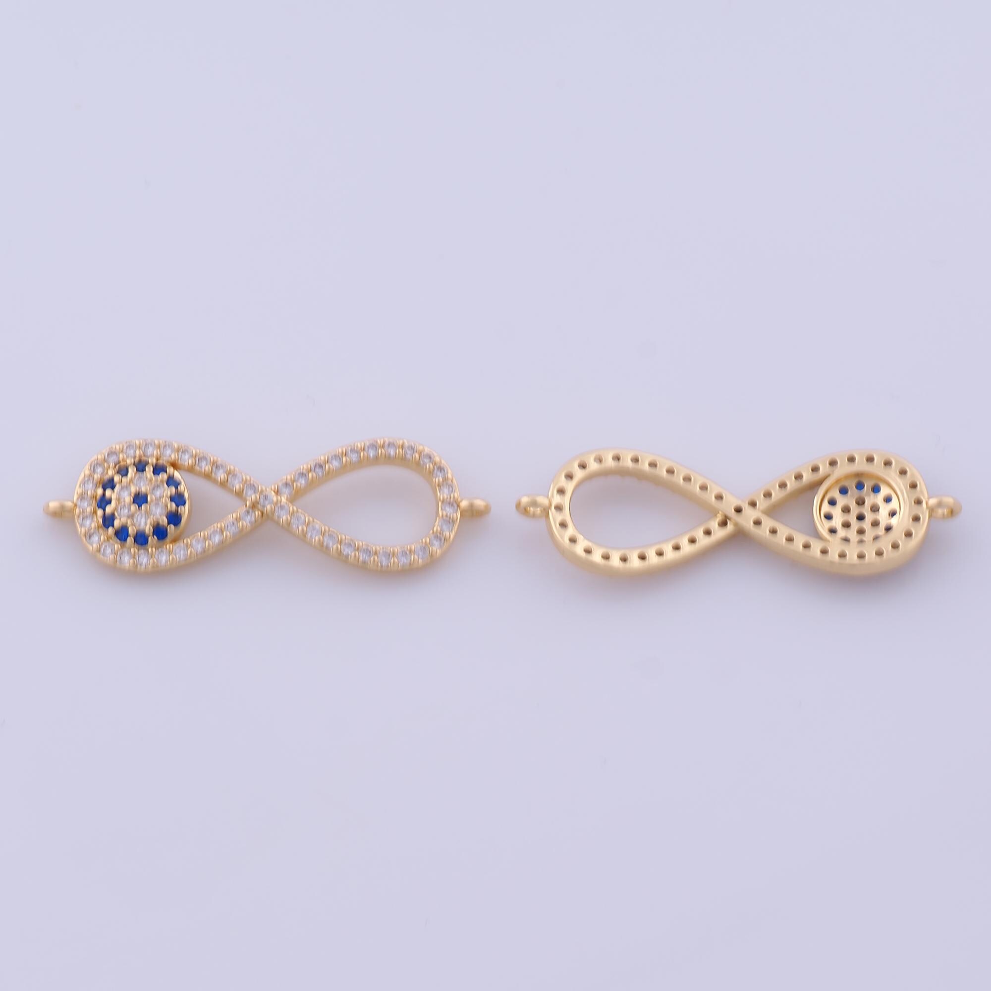 Infinity Connector, Micropavé CZ Infinity Connector, 18K Gold Filled ...
