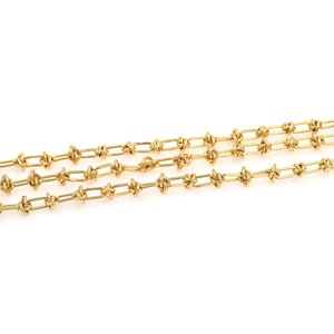 18K Gold Filled Knotted Chain, Welded Chain, Tied Knots Chain,Spliced Chain,Nickel Free Hypoallergenic,DIY Bracelet Necklace Supplies, 6.5mm