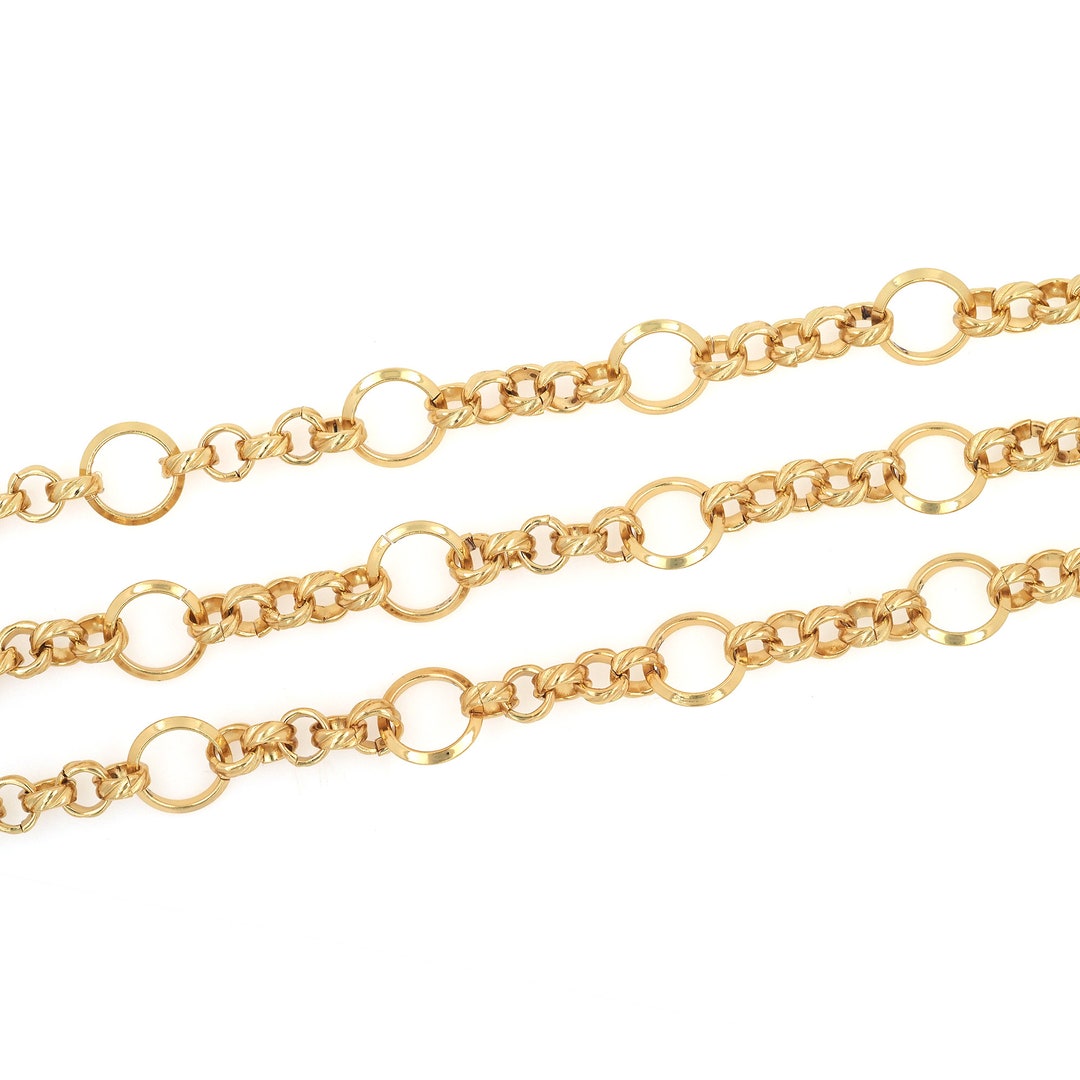 Textured Chain,round Chain, 18K Gold Filled Semi-finished Chain ...