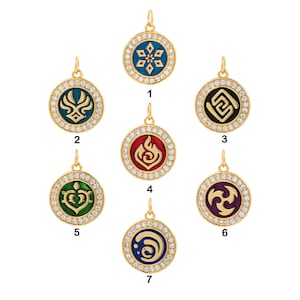 Enamel Earth Necklace, Fire Charm, Round Pendant, 18K Gold Filled Element Pendant, Earth Charm, DIY Jewelry Supplies, 16x21x2mm