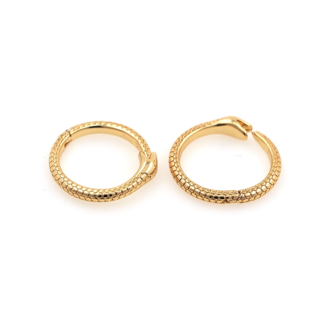 Snake Ring Clasp, Round Clasp,snake Charms,18k Gold Filled Clasp Charm ...
