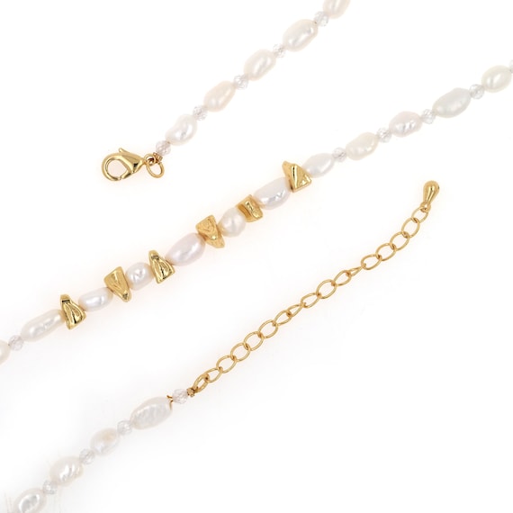 Pearl Necklace, 18K Gold Filled Beaded Necklace, Fashion Necklace 