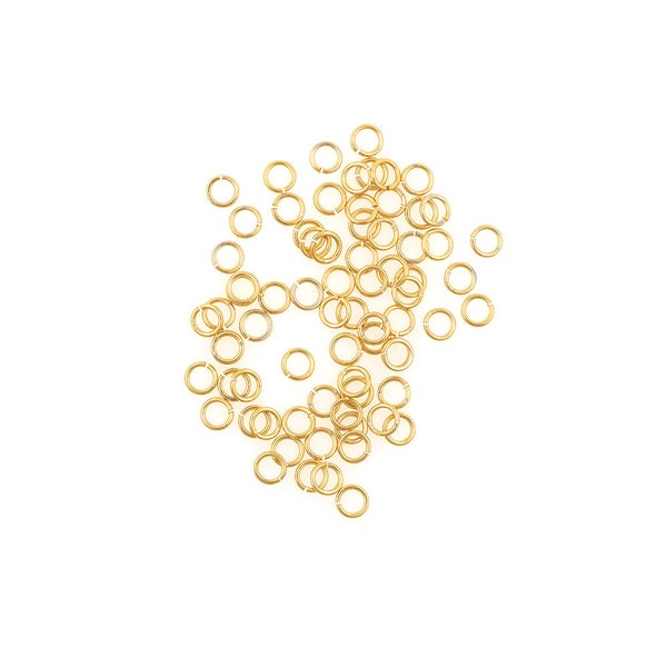 18K Gold Filled Brass Split Rings,Round Open Rings,Bulk Open Rings,DIY Jewelry Making Supplies,3mm 3.5mm 4mm 5mm 6mm 7mm