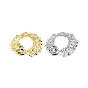 Pulsera de cadena con garras, pulsera con púas, pulsera de cadena gruesa chapada en oro de 18 quilates, pulsera de la buena suerte, pulsera soldada, regalo para él