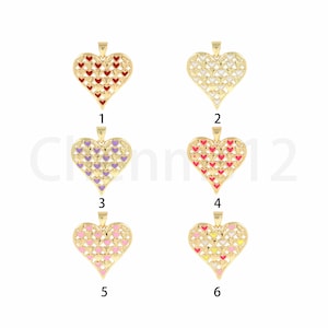 Enamel Charm,Red Heart Pendant, 18K Gold Filled Heart Pendant,Love Charm, Enamel Pendant, DIY Jewelry Making Supplies,22x25x3mm