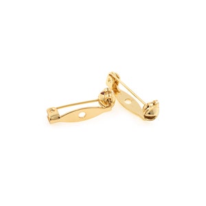 10 Pcs,18K Gold Filled Brooch Clasp,Badge Pin Back,Brooch Pin Backs Setting Blank,Pin Back,Bar Pin Brooch,Pin Fasteners,DIY Jewelry Supplies