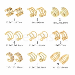 18K Gold Filled Give Her Gift, No Hole Earrings,Thick Bone Clip Earrings, Micropavé CZ Classic Clip Earrings, Everyday Earrings,