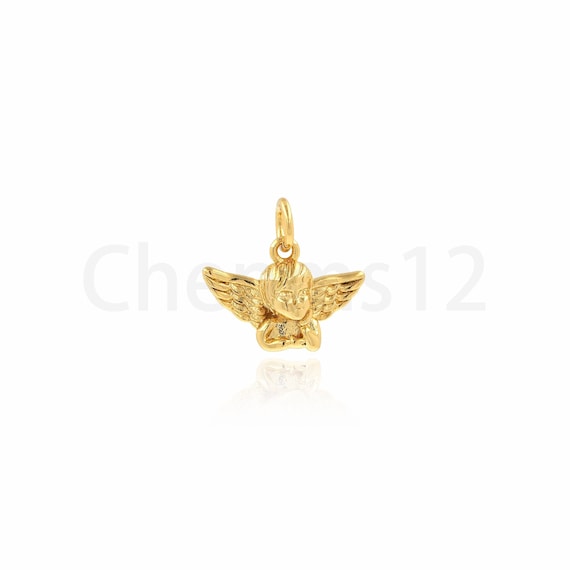 Baby Angel Necklace, Angel Charm Necklace, 18K Gold Filled Cupid Pendant, Archery Pendant, Love Charm, DIY Jewelry Supplies,15X13.8X4.5mm
