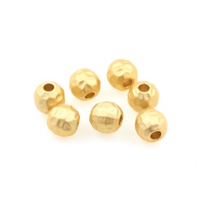 10pcs,Brass Loose Beads, 18K Gold Filled Round Spacer Beads, Bracelet Beads, Ball Beads, Ball Beads,DIY Jewelry Supplies,8mm