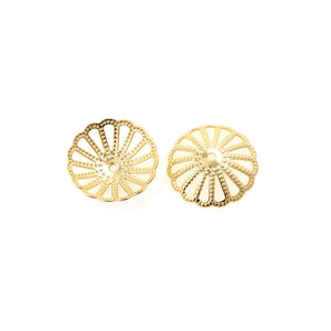 10 pcs 18K Gold Filled Flower Bead Caps,Pearl Caps,Round Bead Caps,Flower Caps,Spacer Jewelry, Brass Caps, DIY Gold Jewelry Making,13mm