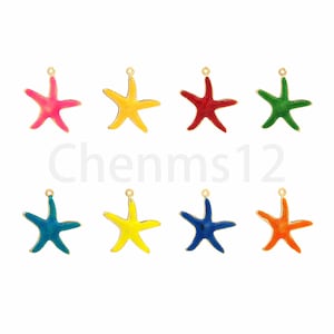 Starfish Pendant, Sea Life Charm, 18K Gold Filled Starfish Charm,Sea Life Pendant, DIY Jewelry Making Supplies,17.5x15.5x2.5mm