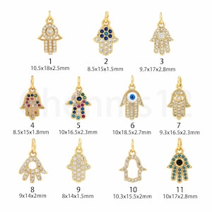 Fatima Pendant,Evil Eye Pendant,18K Gold Filled Hamsa Necklace,Hexagram Charm,Micropavé CZ Hamsa Pendant,DIY Jewelry Supplies