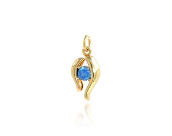 Evil Eye Pendant, 18K Gold Filled Devil Eye Charm,Eye Necklace,Gift for Her, DIY Jewelry Making Accessory,19.2x8.4x4.5mm