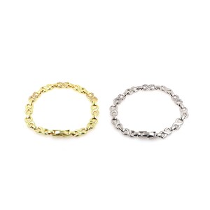 Pulsera de cadena infinita, pulsera bohemia, pulsera de cadena ovalada rellena de oro de 18 quilates, pulsera de buena suerte, pulsera soldada, regalo para él