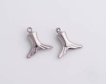 30pcs Stainless Steel Fishtail Pendant,Fishtail Charm,Tail Pendant, Mermaid Charm, Ocean Charm, DIY Jewelry Supplies,15x14.2x4mm