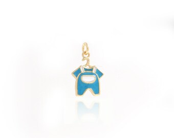 Dijes para ropa de bebé, colgante esmaltado, colgante chapado en oro de 18 quilates, dije de amor, suministros de joyería DIY, 16,8 x 10 x 2,4 mm