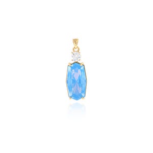 Zircon Pendant,Zircon Charm,18K Gold Filled Creative Necklace,Micropavé CZ Square Pendant,Square Charm,DIY Jewelry Supplies,38x12.8x10.5mm