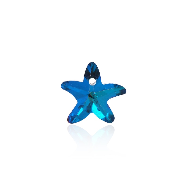 May include: A blue crystal starfish charm with a hole for hanging.