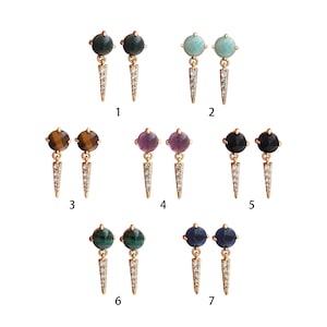Micropavé CZ Gem Dangle Earrings,18K Gold Filled Tassel Drop Earrings,Hoop Earring,Pierced earrings,DIY Jewelry Supplies,20.5x7.5x4.5mm