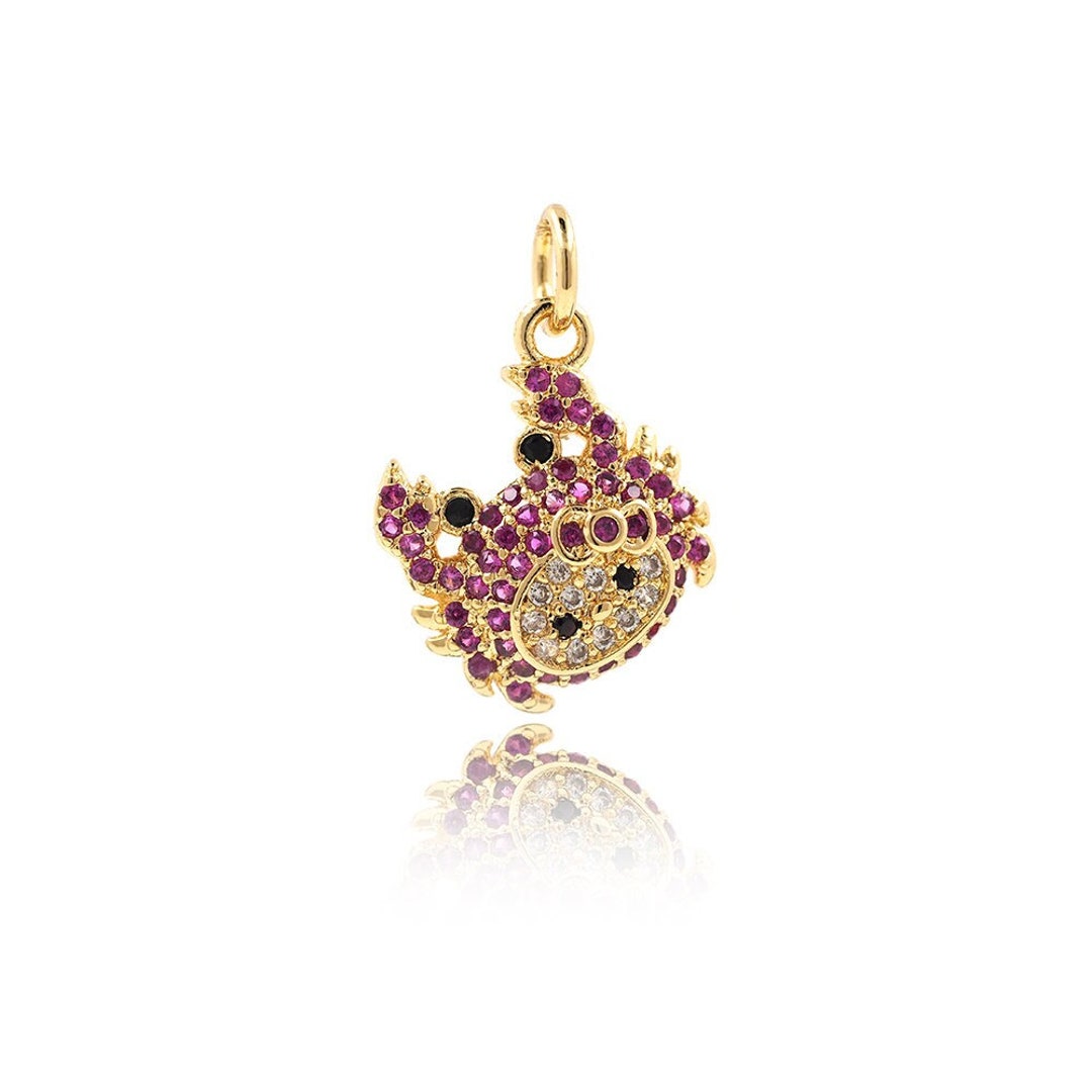 Gumbo Chain Crab Pendant, 18K Gold Filled Crab Charm, Beach Charm, Sea Life Pendant ...