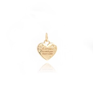 Letter Heart Necklace, Heart Pendant, 18K Gold Filled Heart Charm, Gift for Her, DIY Jewelry Making Accessory, 15x11x1mm