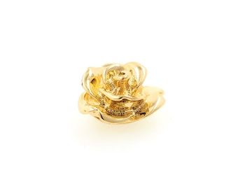 18K Gold Filled Rose Spacer Beads, Flower Beads,  Jewelry Spacer Beads, Flower Charm, Blossom Spacer, DIY Jewelry Supplies, 13.5mm