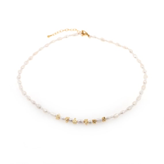 K18PG golden pearl necklace 40cm