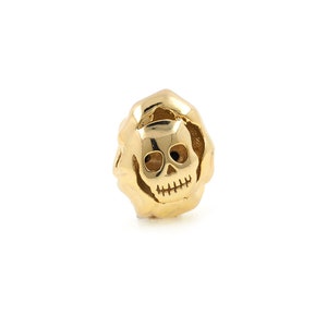 18K Gold Human Skull Spacer Beads, Skull Spacer Beads, Skull Charm，Skull Jewelry Beads，DIY Jewelry Supplies, 10.3*13.5*9.7mm