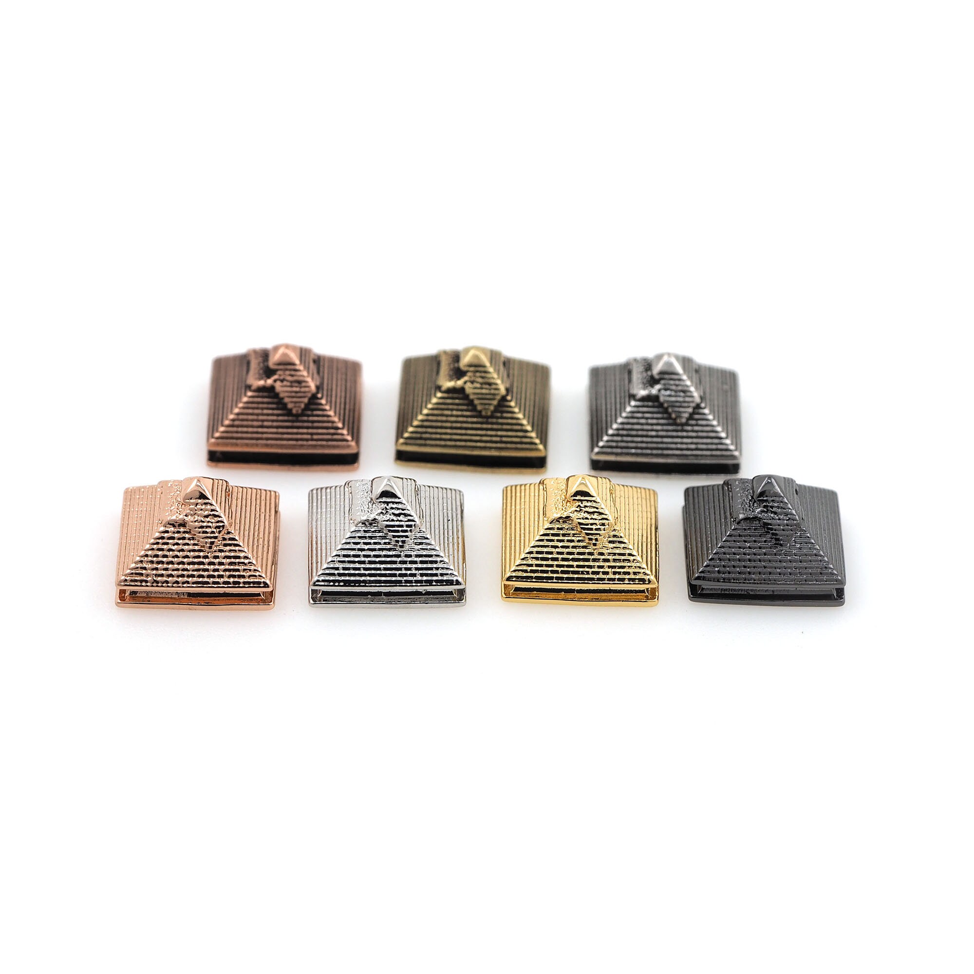 18K Gold Filled Pyramid Beads,triangular Spacer Beads,antique