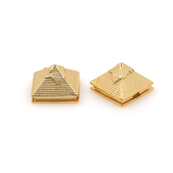 18K Gold Filled Pyramid Beads,triangular Spacer Beads,antique