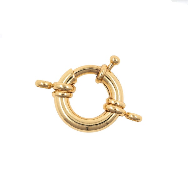 18K Gold Filled Plated Sailor Clasp,Large Spring Ring,Round Clasp，Nautical Clasp，Bracelet Necklace End Clasp，DIY Jewelry Making Supplies
