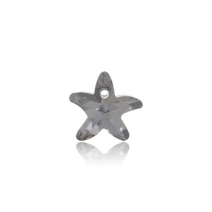 May include: A clear crystal starfish charm with a hole at the top for hanging.