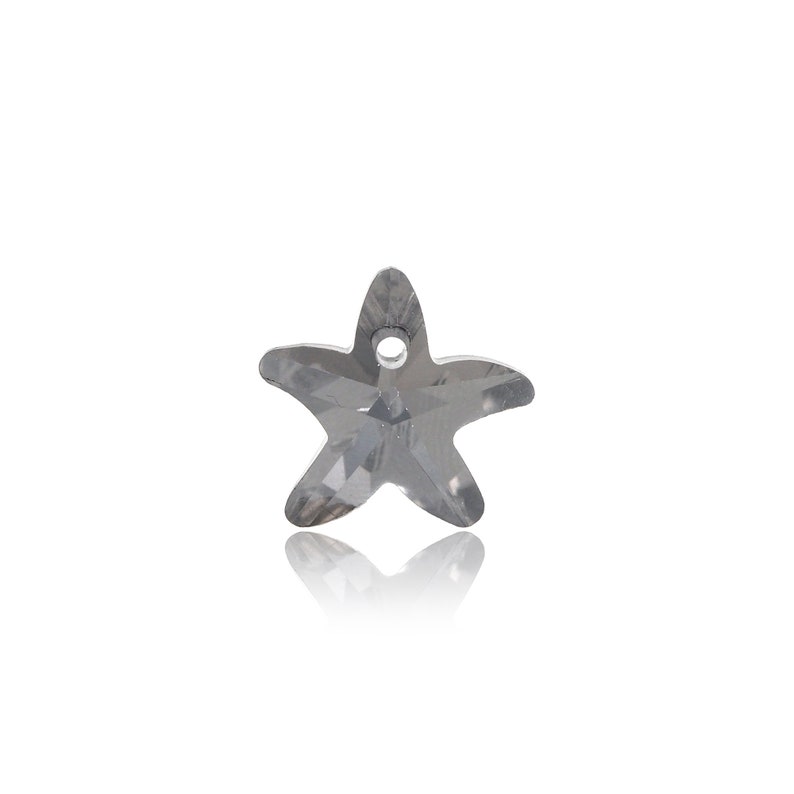 May include: A clear crystal starfish charm with a hole at the top for hanging.