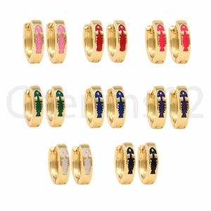 18K goud gevulde visgraat emaille oorbellen, vis oorbellen, dierlijke charme, visgraat charme, leuke visgraat hoepel oorbellen, 13x14x3.5mm