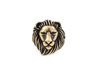 Lion Spacer Beads ,18K Gold Filled Bracelet Beads,Wildlife Beads,Vintage Lion Spacer Beads,DIY Jewelry Making Supplies,28.8*24.6mm,Hole5.5mm